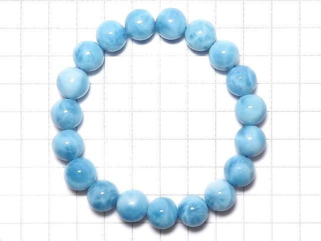 【動画】【1点もの】高品質ラリマーAAA ラウンド11mm 1連(ブレス) NO.101 サムネイル2