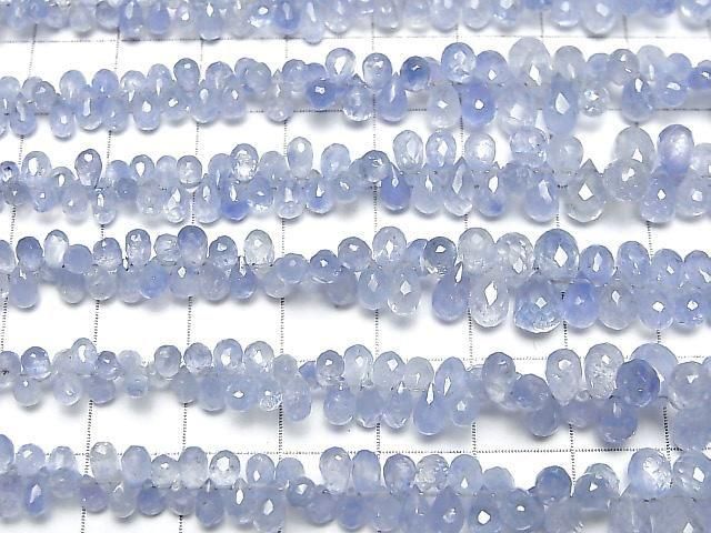 【動画】宝石質セイロンサファイアAAA- ドロップ ブリオレットカット 半連/1連(約18cm) サムネイル3