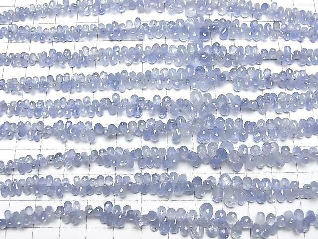 【動画】宝石質セイロンサファイアAAA- ドロップ ブリオレットカット 半連/1連(約18cm) サムネイル4