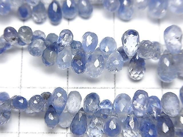 【動画】宝石質セイロンサファイアAAA- ドロップ ブリオレットカット 半連/1連(約18cm) サムネイル2