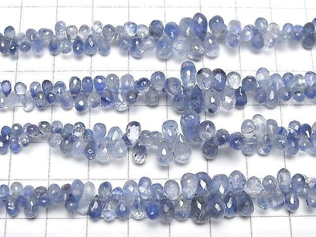 【動画】宝石質セイロンサファイアAAA- ドロップ ブリオレットカット 半連/1連(約18cm) サムネイル3