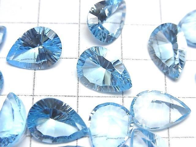 【動画】宝石質スカイブルートパーズAAA ルース ペアシェイプ コンケーブカット10×14mm 1粒 サムネイル2