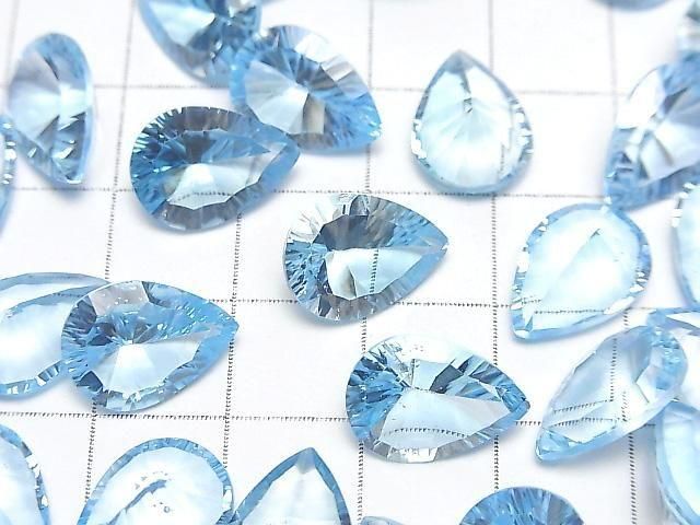 【動画】宝石質スカイブルートパーズAAA ルース ペアシェイプ コンケーブカット10×14mm 1粒 サムネイル3