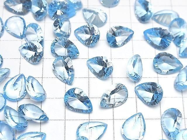 【動画】宝石質スカイブルートパーズAAA ルース ペアシェイプ コンケーブカット10×14mm 1粒 サムネイル4