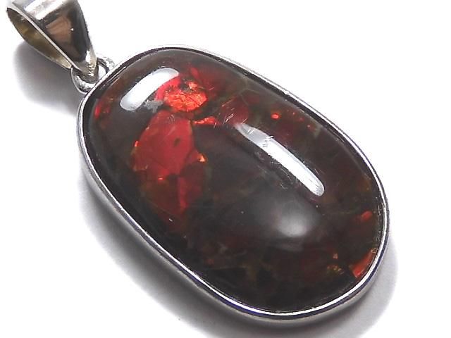 【動画】【1点もの】宝石質アンモライトAAA- ペンダントトップ SILVER925製 NO.8の画像