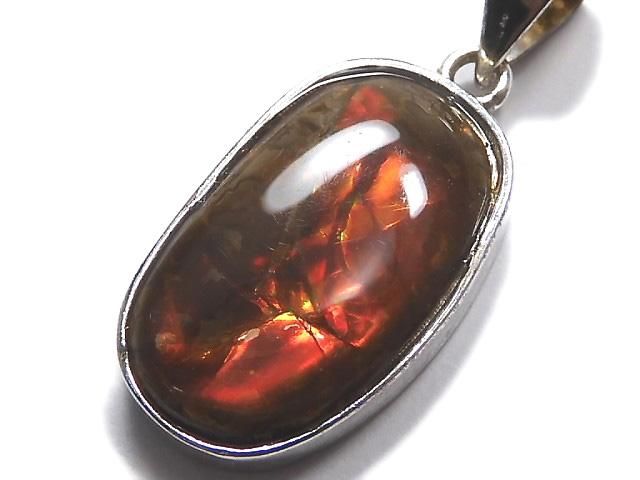 【動画】【1点もの】宝石質アンモライトAAA- ペンダントトップ SILVER925製 NO.10の画像