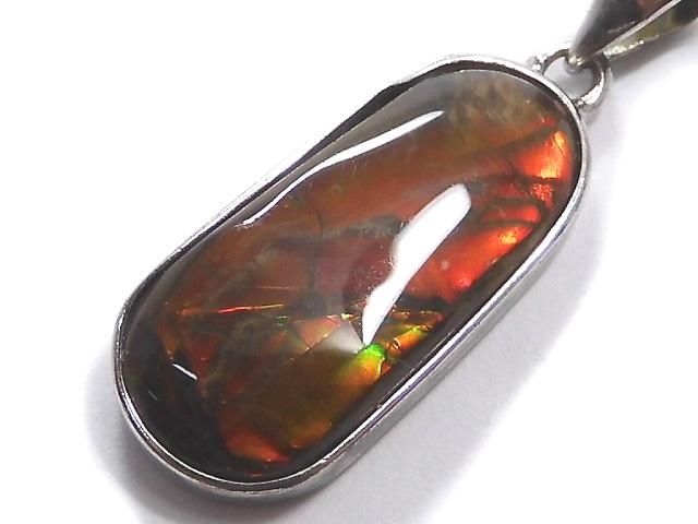 【動画】【1点もの】宝石質アンモライトAAA- ペンダントトップ SILVER925製 NO.20の画像