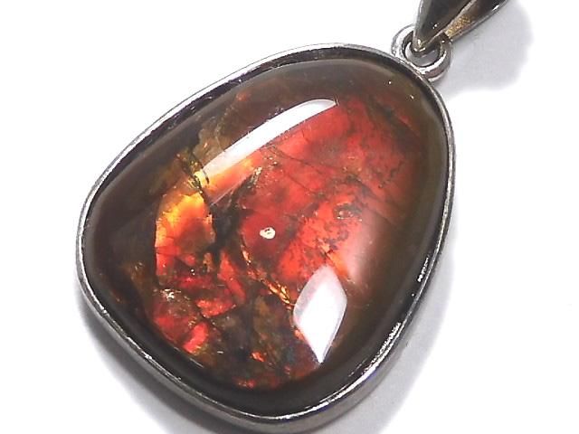 【動画】【1点もの】宝石質アンモライトAAA- ペンダントトップ SILVER925製 NO.21の画像