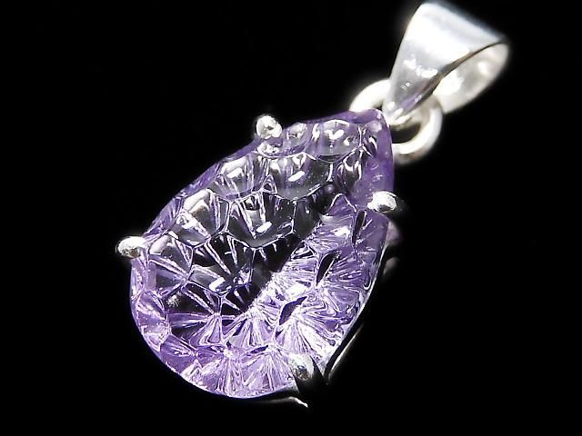 【動画】【1点もの】宝石質アメジストAAA ペンダントトップ SILVER925製 NO.41の画像
