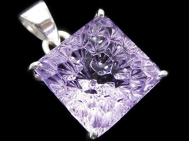 【動画】【1点もの】宝石質アメジストAAA ペンダントトップ SILVER925製 NO.45の画像