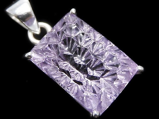 【動画】【1点もの】宝石質アメジストAAA ペンダントトップ SILVER925製 NO.47の画像