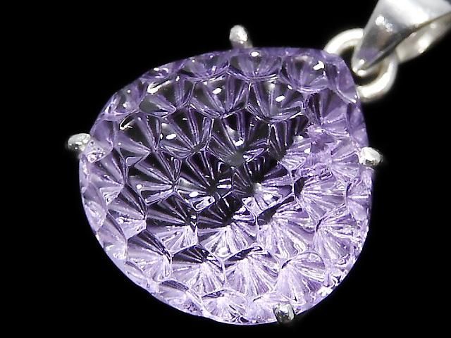 【動画】【1点もの】宝石質アメジストAAA ペンダントトップ SILVER925製 NO.48の画像