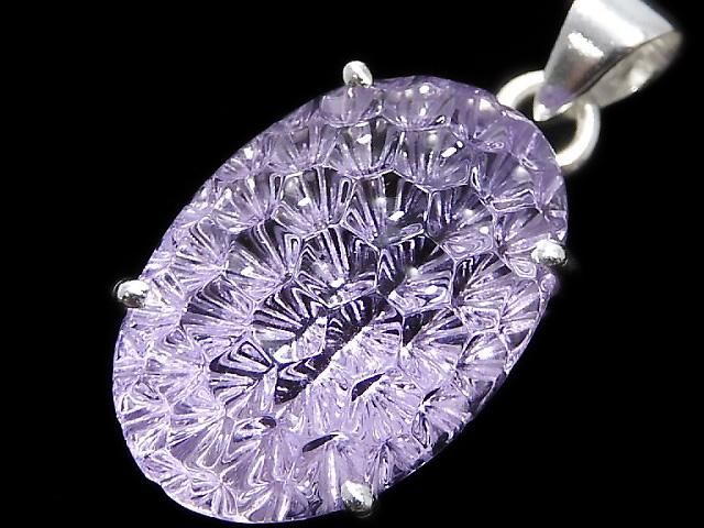 【動画】【1点もの】宝石質アメジストAAA ペンダントトップ SILVER925製 NO.50の画像
