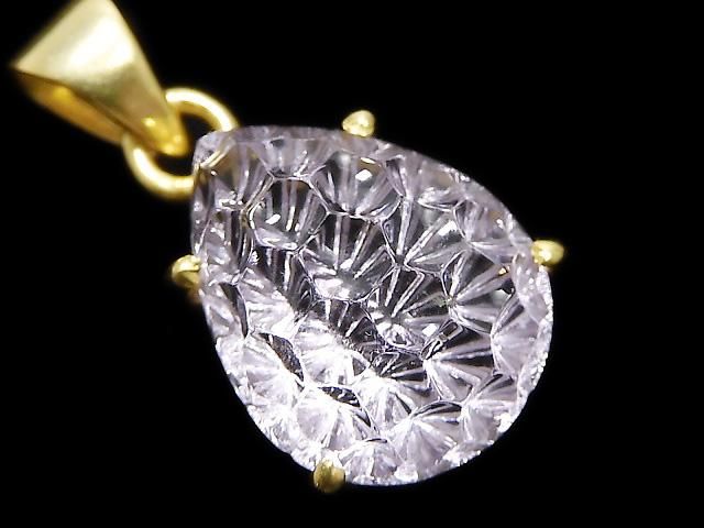 【動画】【1点もの】宝石質アメジストAAA ペンダントトップ 18KGP製 NO.52の画像