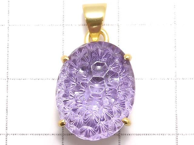 【動画】【1点もの】宝石質アメジストAAA ペンダントトップ 18KGP製 NO.56 サムネイル2
