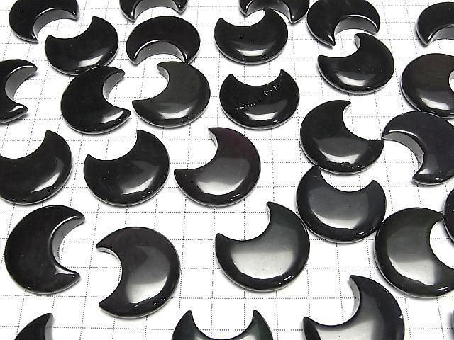 【動画】ブラック~レインボーオブシディアン 月モチーフ32×28mm 2個 サムネイル4