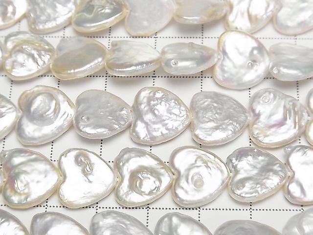 【動画】淡水真珠AA+ ハート12×13mm ホワイト 1連(約36cm) サムネイル2