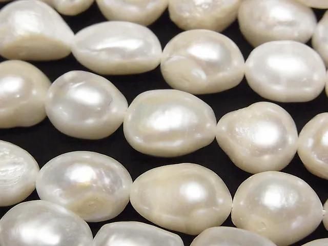 【動画】淡水真珠AA バロック11~17mm ホワイト 1連(約34cm)の画像