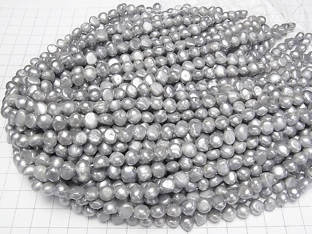 【動画】淡水真珠AA ポテト〜バロック8~9mm シルバー 1連(約34cm) サムネイル4