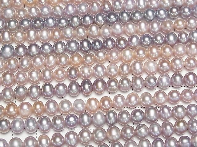 【動画】淡水真珠AA++ ポテト6~7mm 天然色クラシックピンク~ラベンダー 1連(約34cm) サムネイル3