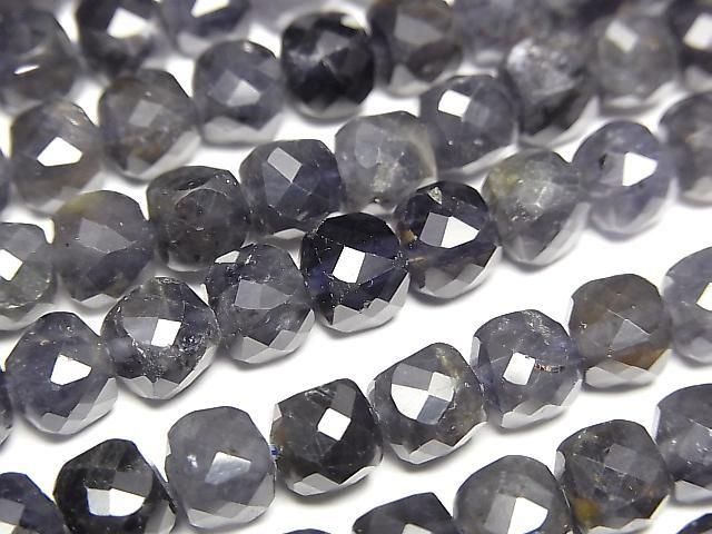 【動画】【素晴らしい輝き】アイオライトAA+ キューブカット6×6×6mm 半連/1連(約37cm)の画像