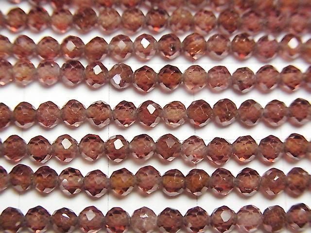 【動画】【素晴らしい輝き】シャンパンガーネットAAA- ラウンドカット3mm 1連(約37cm) サムネイル2
