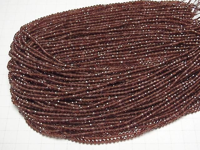 【動画】【素晴らしい輝き】シャンパンガーネットAAA- ラウンドカット3mm 1連(約37cm) サムネイル4