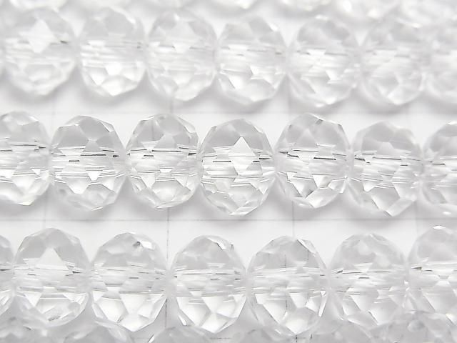 【動画】【素晴らしい輝き】クリスタル(溶錬水晶)AAA ボタンカット7.5×7.5×6mm 1連(約36cm) サムネイル2