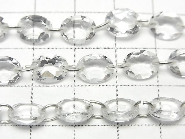 【動画】宝石質クリスタルAAA- オーバルファセットカット9×7mm 【ダブルホール】 1連(16粒) サムネイル2