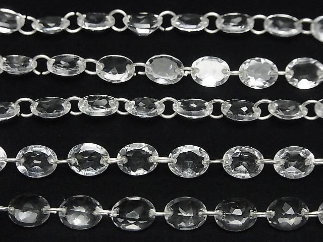【動画】宝石質クリスタルAAA- オーバルファセットカット9×7mm 【ダブルホール】 1連(16粒) サムネイル3