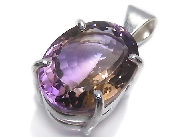 【動画】【1点もの】宝石質アメトリンAAA ファセットカットペンダントトップ SILVER925製 NO.233の画像