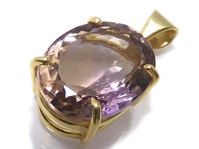 【動画】【1点もの】宝石質アメトリンAAA ファセットカットペンダントトップ 18KGP製 NO.240の画像