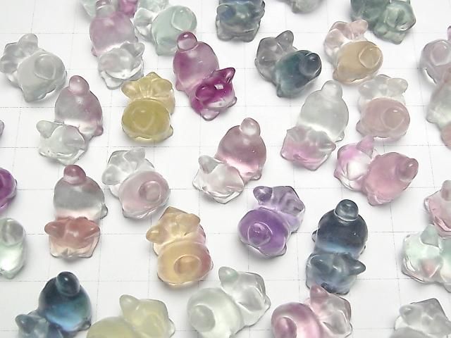 【動画】マルチカラーフローライトAAA 猫モチーフ 14×18mm 【穴なし】 5個 サムネイル4