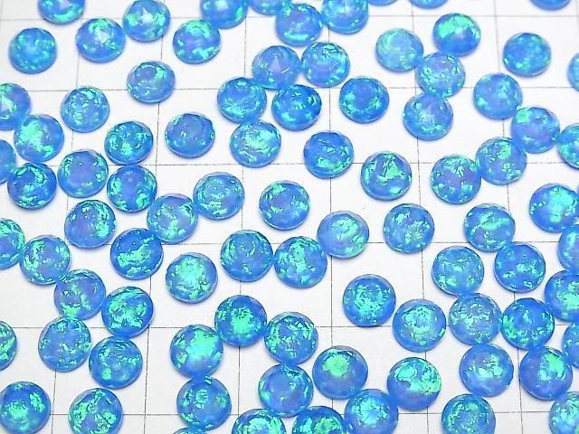 【動画】京都オパール×クリスタルAAA ラウンド ローズカット6×6mm 【ブルー】 2個 サムネイル4