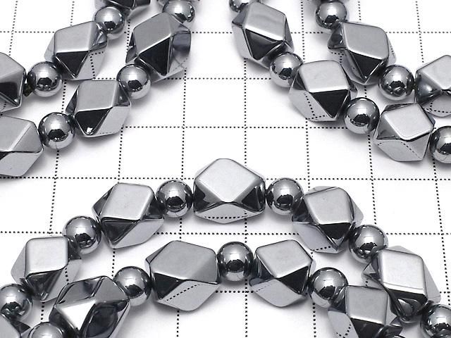 【動画】高純度テラヘルツ鉱石 レクタングルチューブカット10×8×8mm&ラウンド6mm 1連(ブレス) サムネイル3