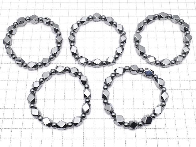 【動画】高純度テラヘルツ鉱石 レクタングルチューブカット10×8×8mm&ラウンド6mm 1連(ブレス) サムネイル4