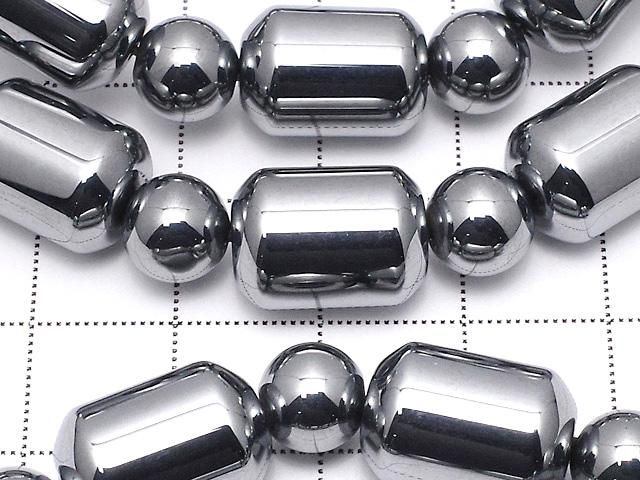 【動画】高純度テラヘルツ鉱石 チューブ14×10×10mm&ラウンド8mm 1連(ブレス) サムネイル2