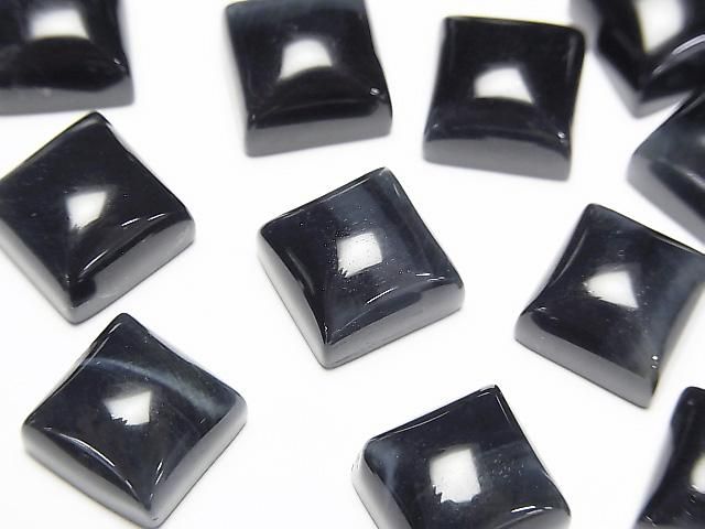 【動画】天然色ブルータイガーアイAA++ スクエア カボション10×10mm 2個の画像