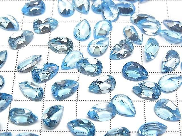 【動画】宝石質スイスブルートパーズAAA ルース ペアシェイプファセットカット9×6mm 2粒 サムネイル3