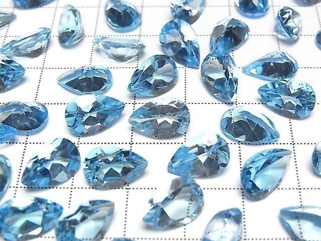 【動画】宝石質スイスブルートパーズAAA ルース ペアシェイプファセットカット12×8mm 1粒 サムネイル3