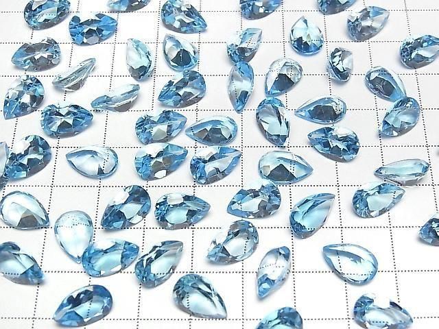 【動画】宝石質スイスブルートパーズAAA ルース ペアシェイプファセットカット12×8mm 1粒 サムネイル4