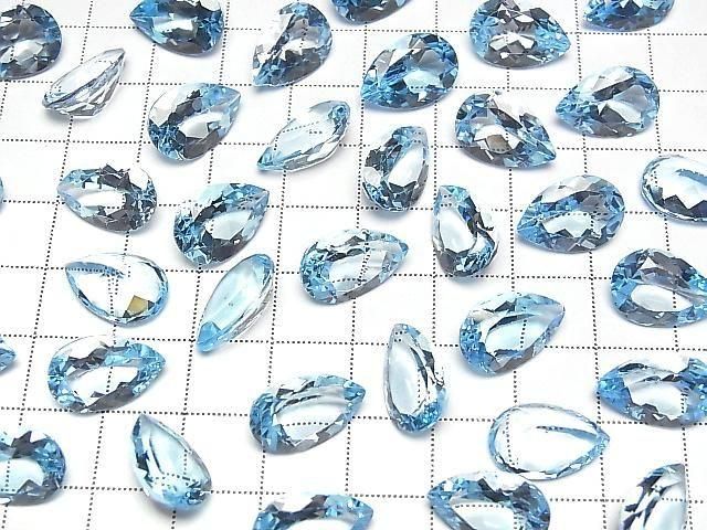 【動画】宝石質スイスブルートパーズAAA ルース ペアシェイプファセットカット15×10mm 1粒 サムネイル4