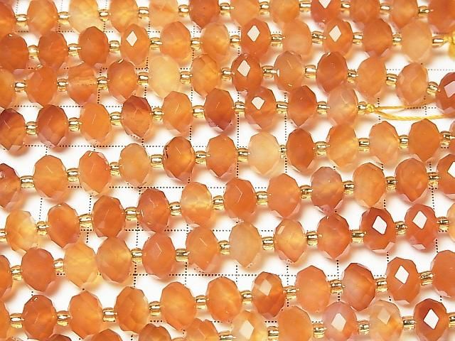 【動画】【素晴らしい輝き】ミックスカーネリアン ボタンカット9.5×9.5×6.5mm 1連(約37cm) サムネイル3