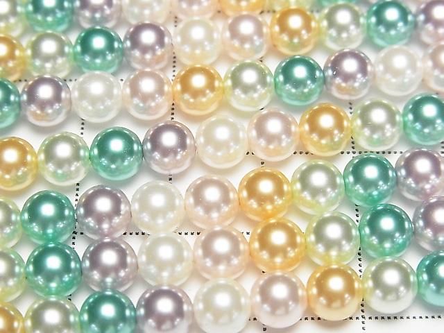 【動画】ガラスパール ラウンド6mm 【ミックスカラー】 1連(約38cm) サムネイル2