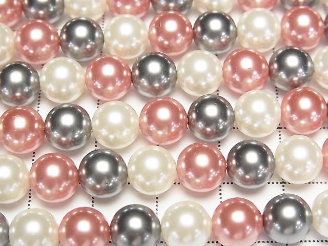 【動画】ガラスパール ラウンド8mm 【レッド×ブラック×ホワイト】 1連(約38cm) サムネイル2