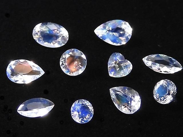 【動画】【1点もの】宝石質アンデシンラブラドライト ルース ファセットカット 10粒セット NO.146の画像