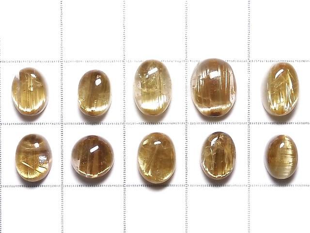 【動画】【1点もの】宝石質ルチルクォーツAAA カボション 10個セット NO.201 サムネイル2