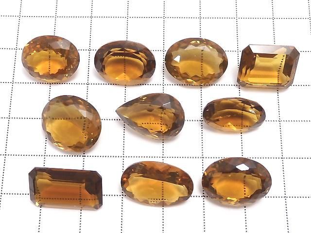 【動画】【1点もの】宝石質ブランデークォーツAAA- ルース ファセットカット 10粒セット NO.1 サムネイル2