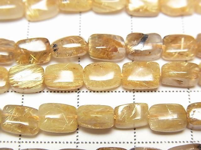 【動画】ルチルクォーツAA++ レクタングル7×5mm 半連/1連(約38cm) サムネイル2