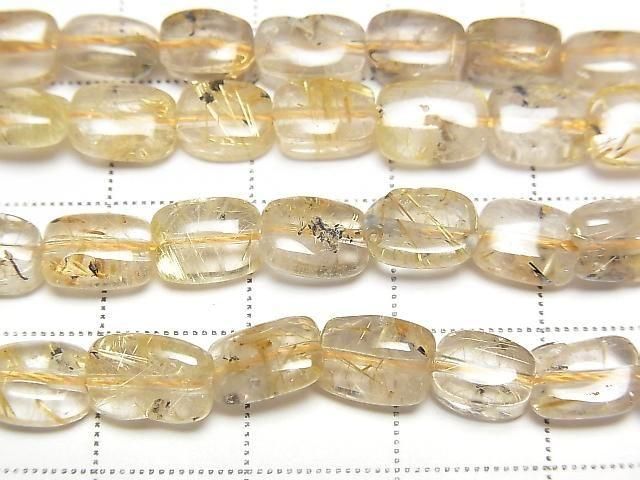 【動画】ルチルクォーツAA+ レクタングル7×5mm 半連/1連(約38cm) サムネイル2